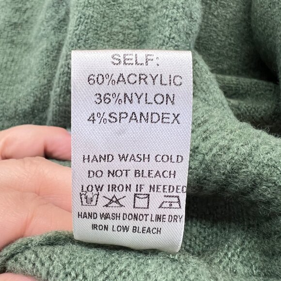 Aaron & Amber Chevron V-Neck Sweater Beige Gold Green Size Medium - Picture 10 of 12